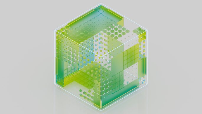 数字块3D动画方块魔方科技感几何图形