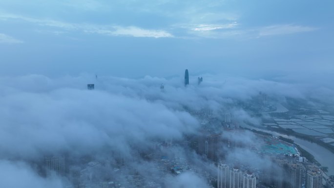 【4K正版素材】深圳城市超低平流雾云海