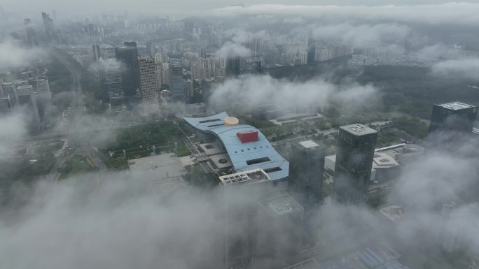 【4K正版】云雾中深圳的市政府