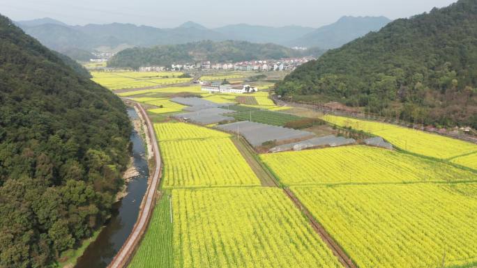 诸暨同山布谷湖风景区春季风光4K航拍