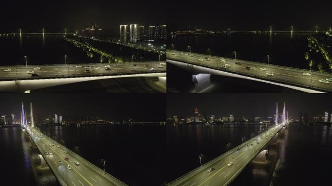 【原创实拍】湖北武汉长江二桥航拍夜景