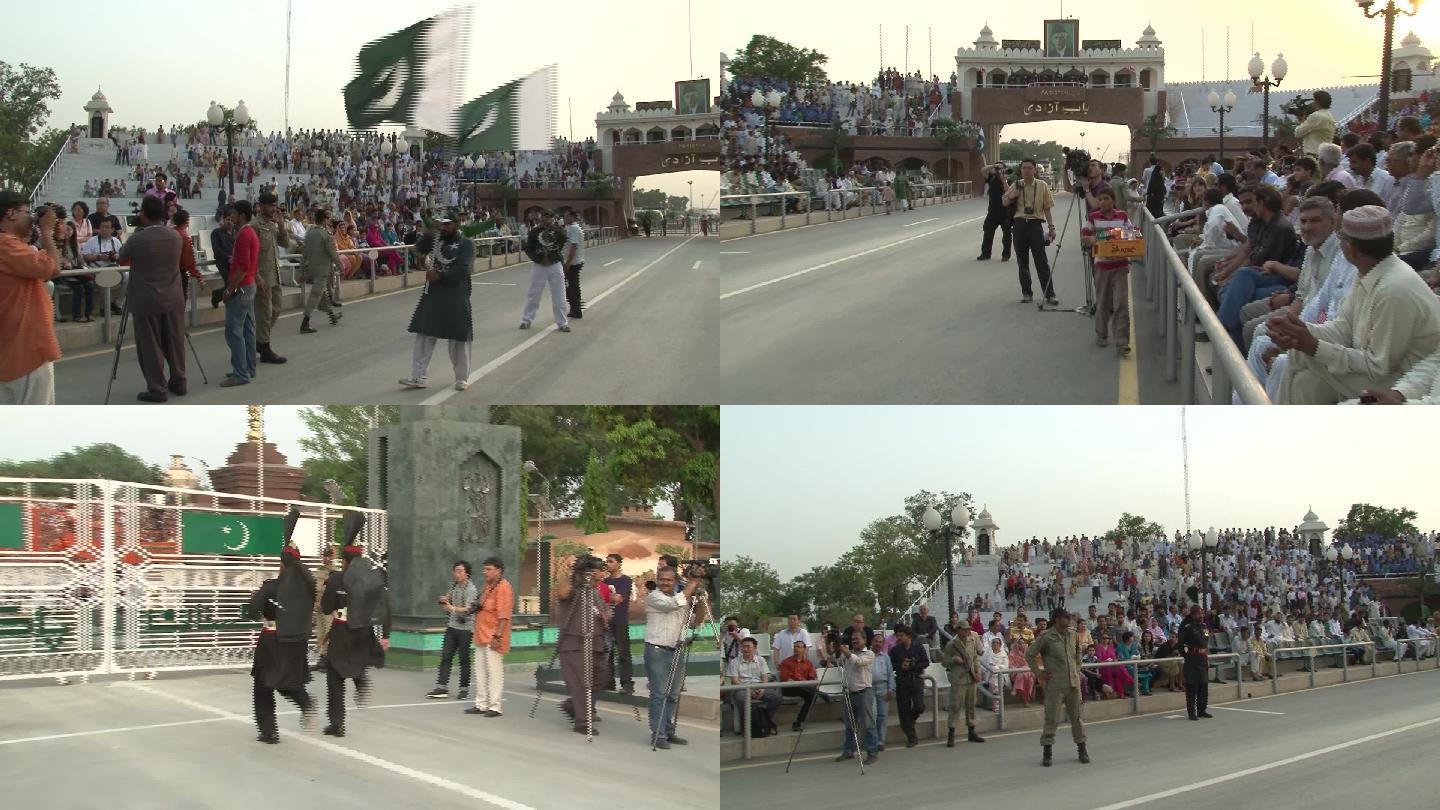 资料：印巴边境巴基斯坦降旗仪式