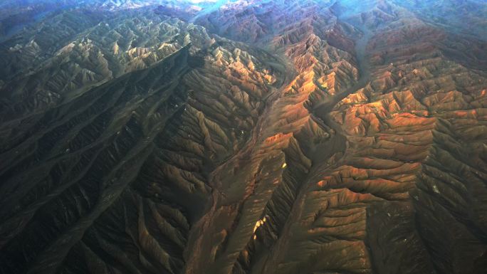 4K航拍新疆吐鲁番火焰山