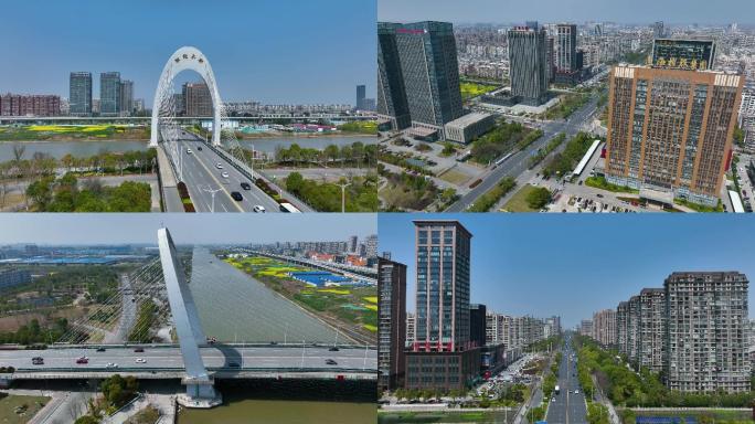 通州区世纪大桥航拍4K素材城市宣传