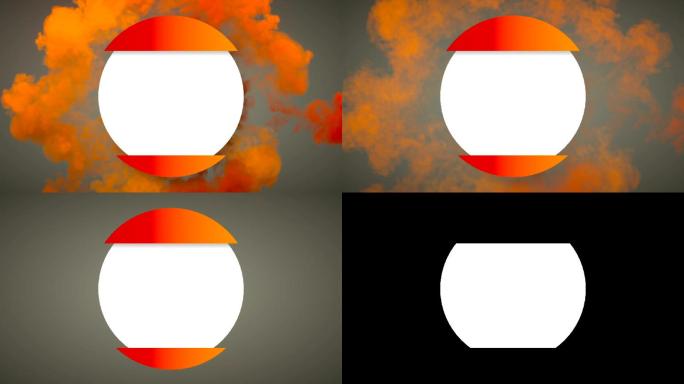 橙色冲击波爆炸的抽象图案