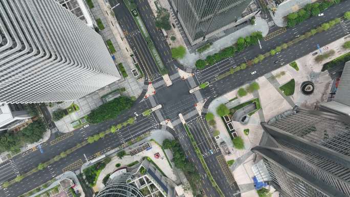 福华路益田路空景航拍4k