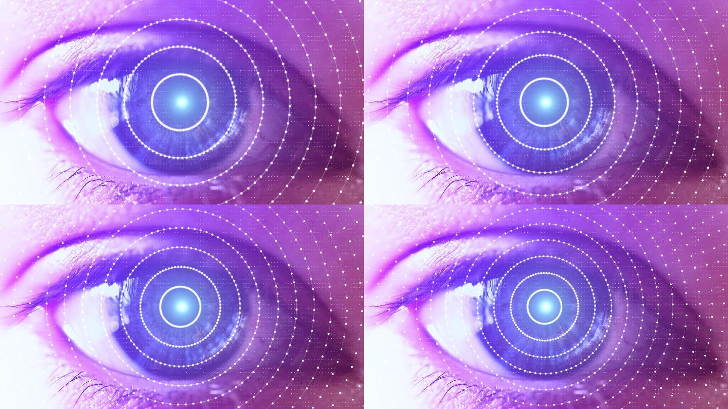 环视特写数据概念AR眼睛VR眼球睁眼看世