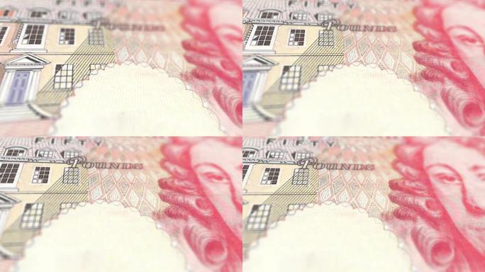极端特写英国英镑纸币