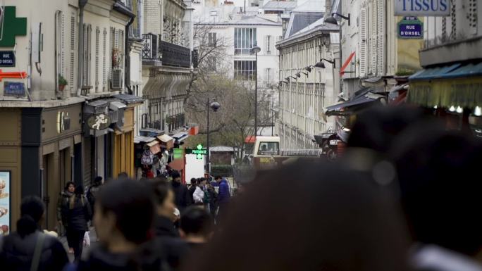 法国巴黎 街景 街头人流
