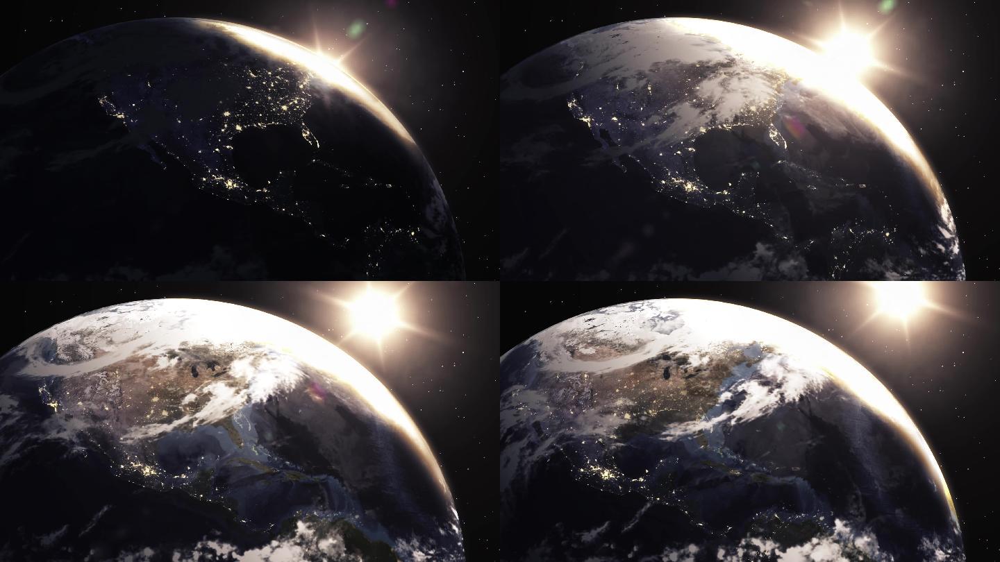 地球三维模型3d动画自转公转