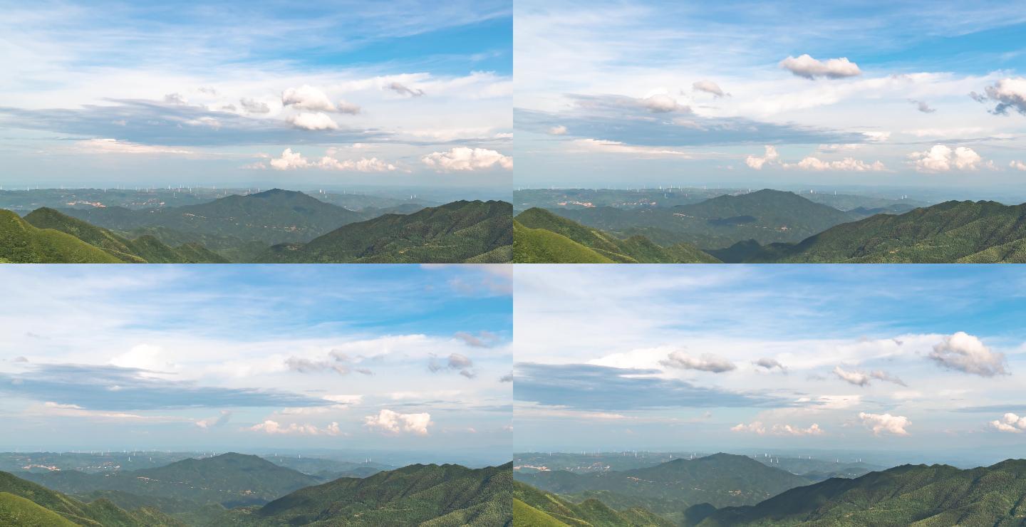 郴州泗洲山蓝天白云4k运动延时摄影