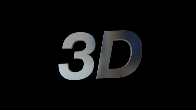 3D金属徽标金属质感3D文字3D影院