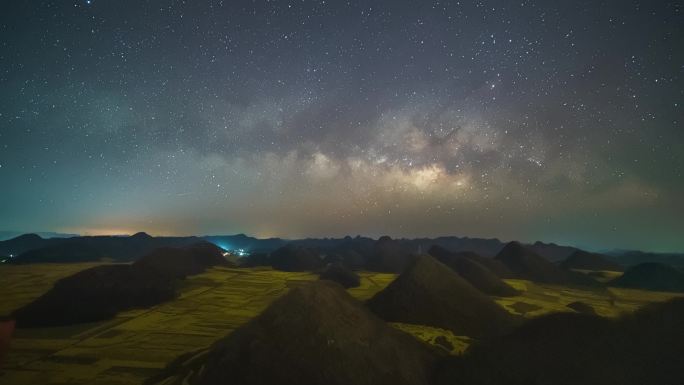 春季油菜花星空银河延时