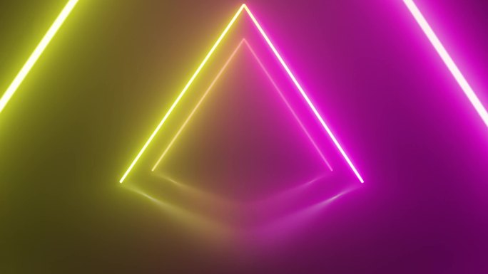 霓虹灯三角环运动图形徽标