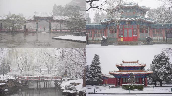 雪中的北京中山公园