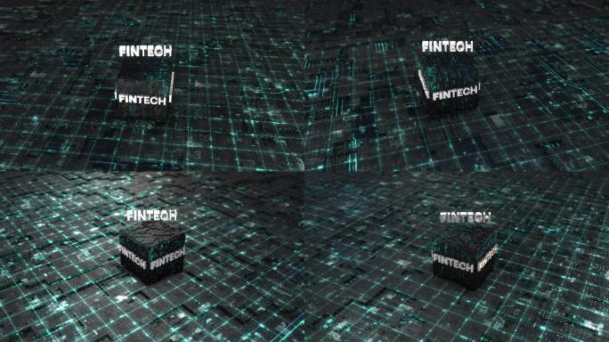 Fintech图标数字代码动画