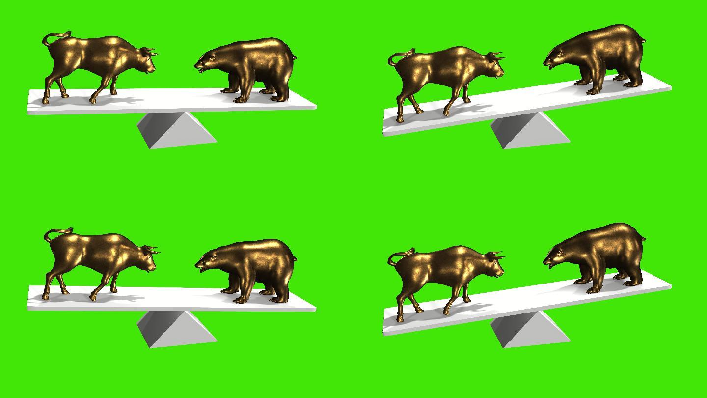 牛市和熊市概念动画
