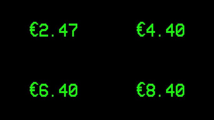 价格计数器动画欧元通胀素材元素物价上涨