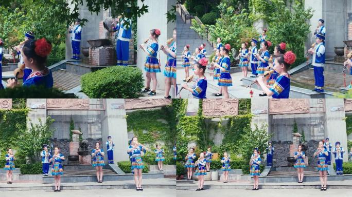 小学学校民族乐器葫芦丝社团集体表演排练