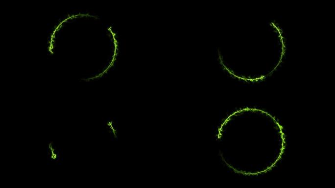 绿色发光圆形隧道手游圆环4K素材游戏效果