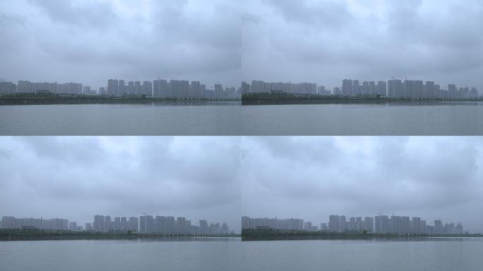 城市 建筑 湖面空镜