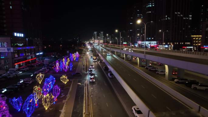 长春 航拍 夜景 高架