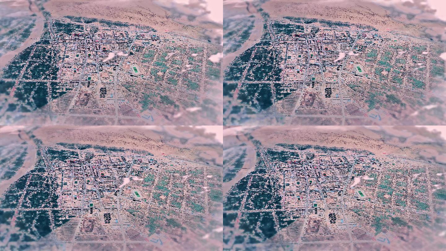 4K克孜勒苏柯尔克孜主城区地图视频素材