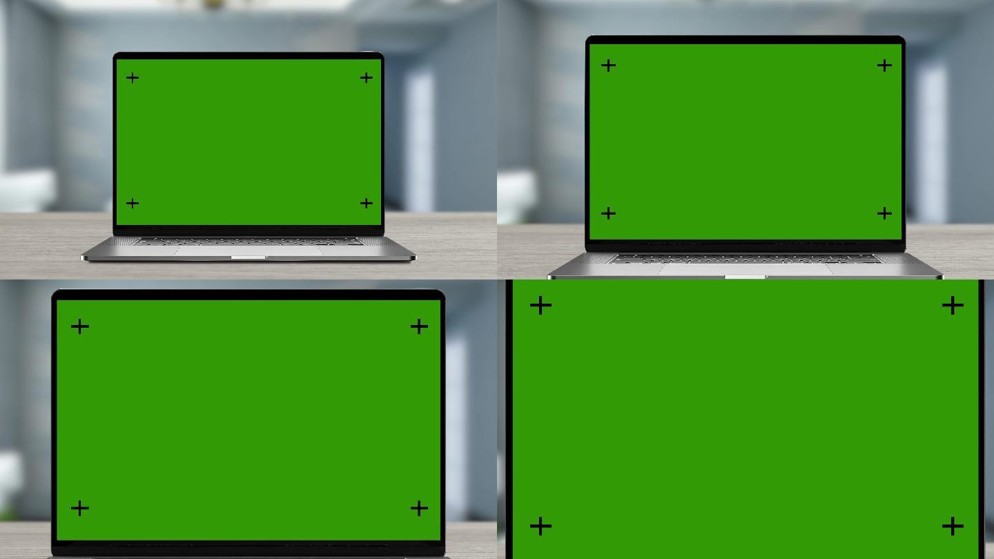 笔记本推到全屏效果绿屏4k
