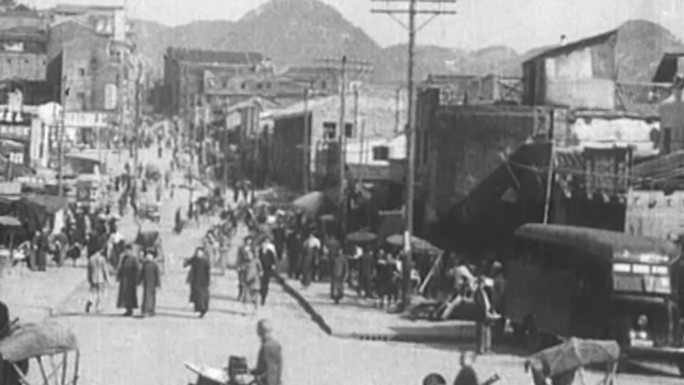 30年代40年代中国大街人山人海