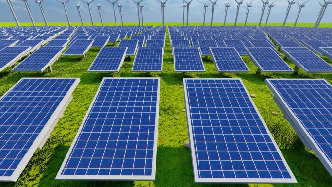 4K 绿色可再生新能源太阳能光伏发电