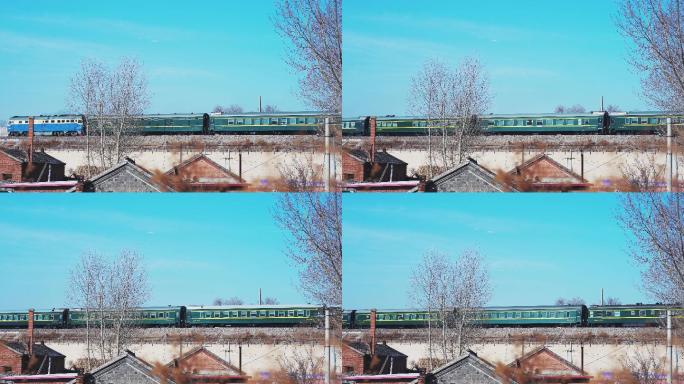 农村铁路的绿皮火车