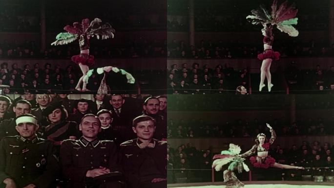 40年代欧洲马戏团杂技演出表演
