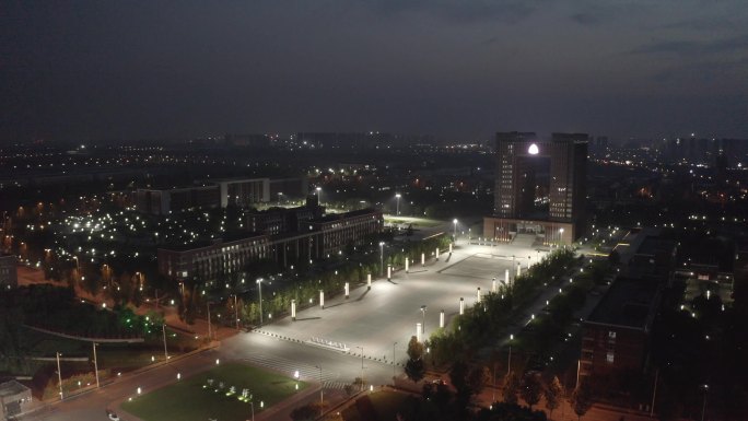 沈阳沈北新区-中国医科大学夜景航拍