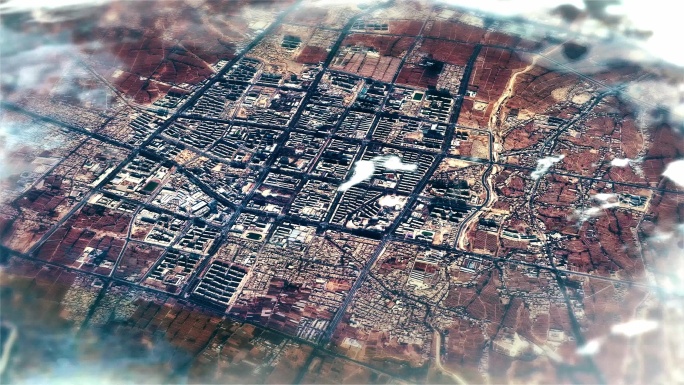 4K吐鲁番市主城区地图视频动画素材