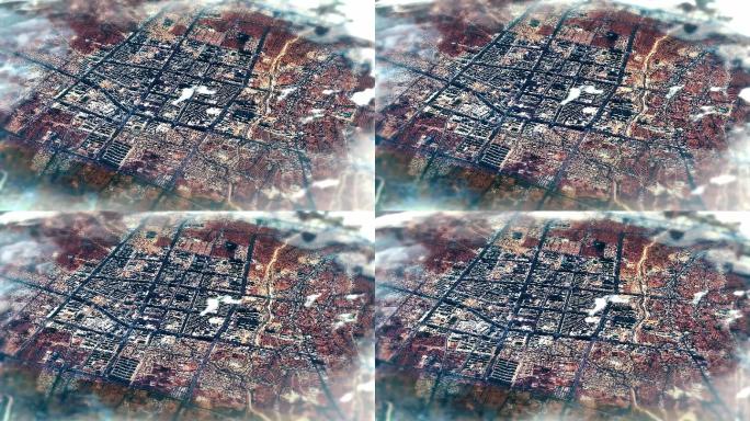 4K吐鲁番市主城区地图视频动画素材