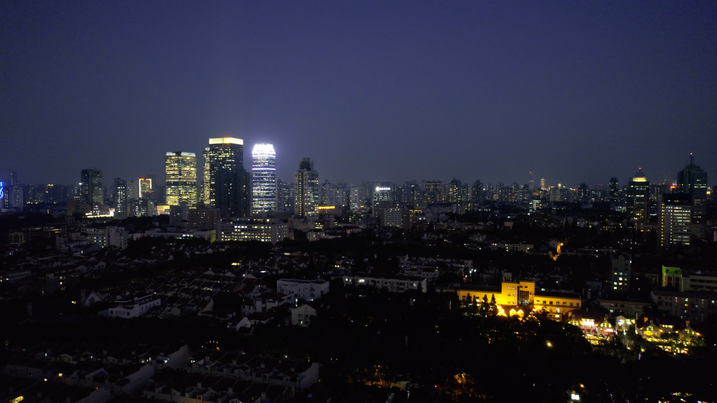 上海夜景航拍 5k素材