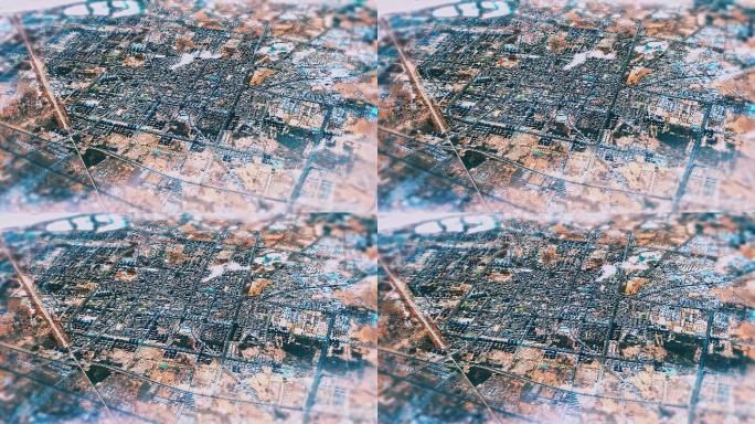 4K张掖市主城区地图视频动画素材
