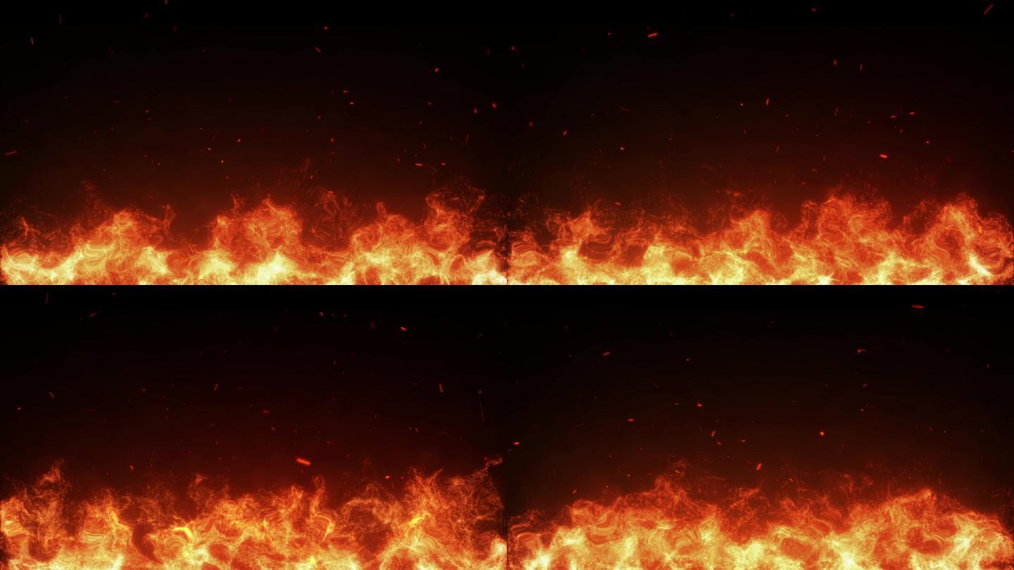 大火燃烧边框-无缝循环带透明通道