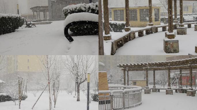 小区 大雪 鹅毛大雪 冬季