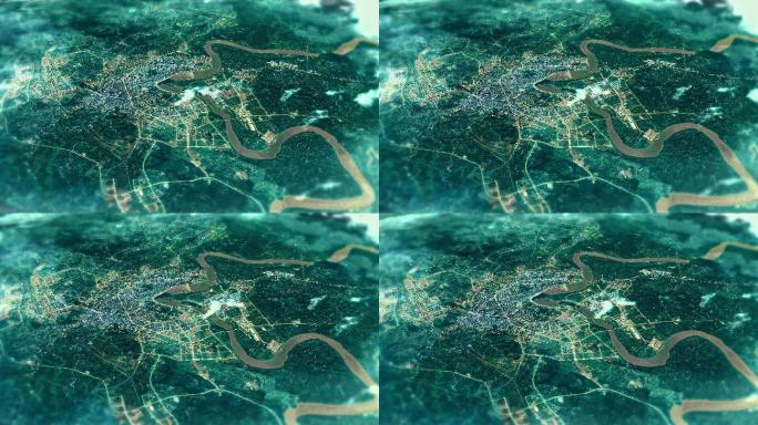 4K广安市主城区地图视频动画素材