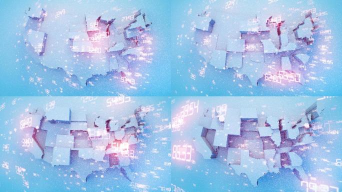 美国各州地图特效视频企业宣传大气