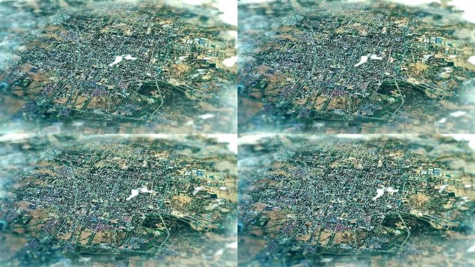 4K晋中市主城区地图视频动画素材
