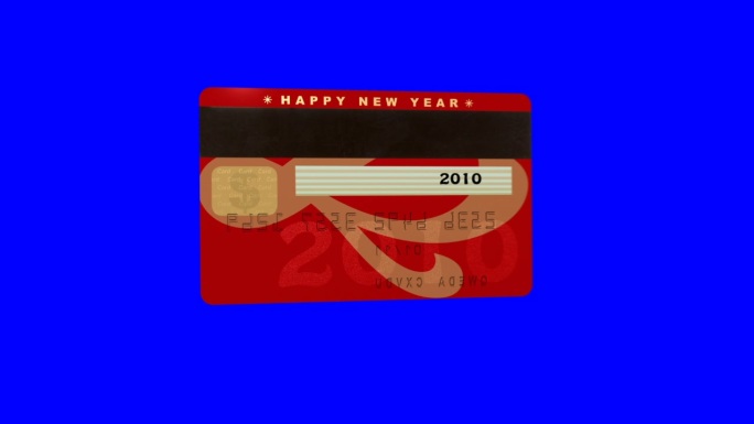 新年快乐字样的信用卡