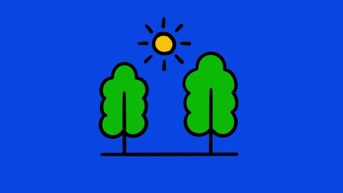 太阳树木动画