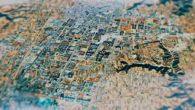 4K庆阳市主城区地图视频动画素材
