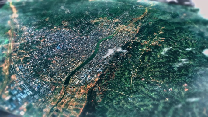 4K德阳市主城区地图视频动画素材