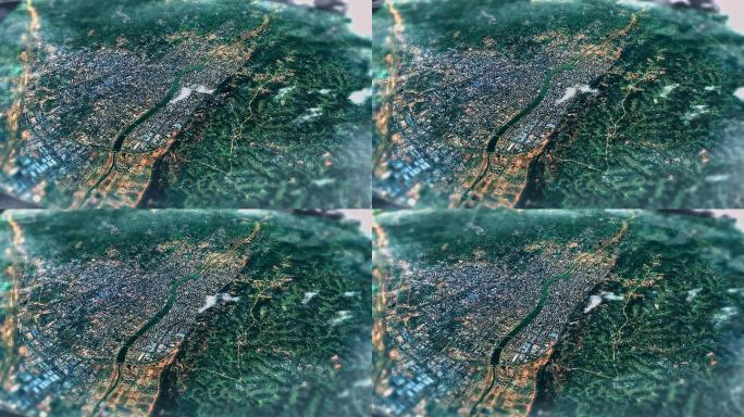 4K德阳市主城区地图视频动画素材