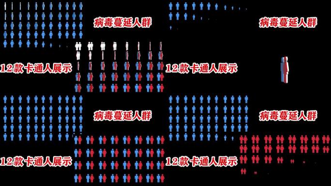 卡通男女人物展示4K 透明通道