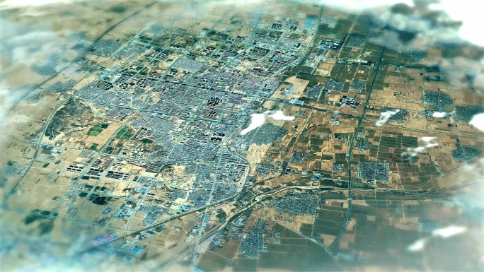 4K忻州市主城区地图视频动画素材