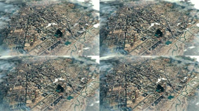 4K和田地区主城区地图视频动画素材